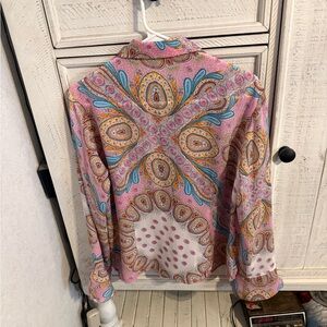 Paisley Print Women's Blouse - Pink and Blue